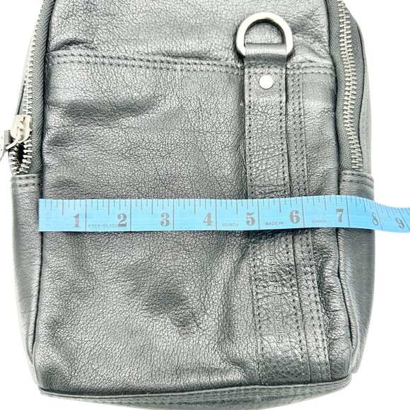 Genuine Leather Black Sling Backpack With Adjustable Strap Spikes & Sparrow main image 5